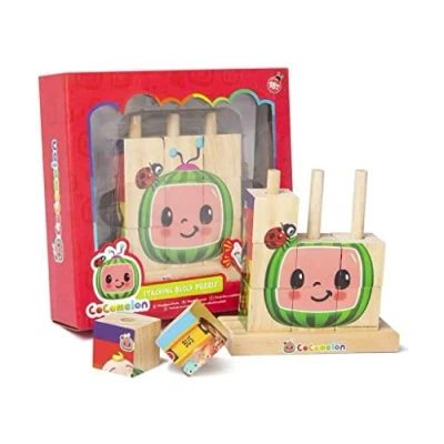 Image of Cocomelon 96 0001 Stacking Block Puzzle, Multicolor, 20cmX6cmX20cm