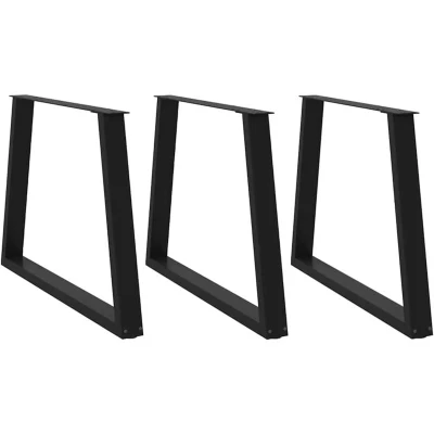 Image of vidaXL Dining Table Legs V Shape 3 pcs Black 100x(72 73.3) cm Steel