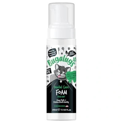 Image of BUGALUGS Cat Dental Care Breath Freshener Foam Mouthwash Natural Teeth Cleaning Plaque &amp; tartar remover For teeth. No Toothbrush And Paste Brushing Needed Cats