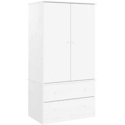 Image of vidaXL Wardrobe, Closet for Bedroom, Clothes Storage Organiser with Drawers and Doors, Cabinet, Scandinavian Style, ALTA White Solid Wood Pine