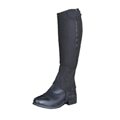 Image of Shires Moretta Amara Suede Half Chaps in Black Adult Shtlge,