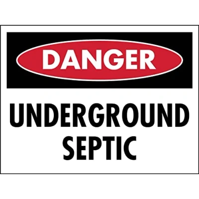 Image of Danger Underground Septic Sign Metal Tin Sign12x16 Inches Caution Safety Security Warning Notice Signs
