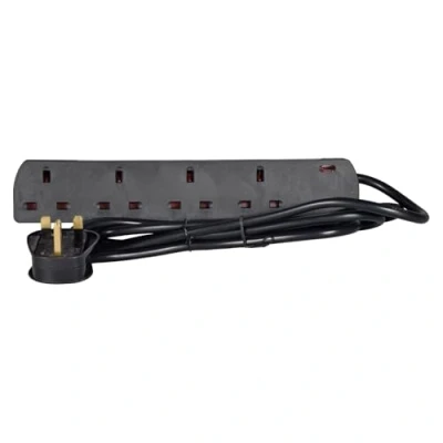 Image of Mercury UK 4 Gang Extension Lead Black 2.0m