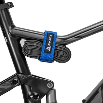 Image of Granite Rockband MTB Frame Carrier Strap for Inner Tubes and Bike Tool Kit, Storage Solution Attaching Extra Gear on Your Mountain Bike, BMX Road Gravel (Blue)
