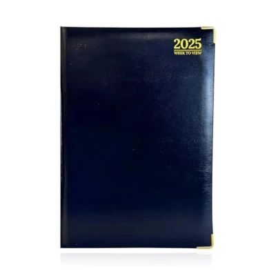 Image of G4GADGET A5 Week To View 2025 Hardback Cover Weekly Planner with Note Sections Durable and Professional (Blue)