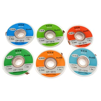 Image of 6 pcs Desoldering Braid, Soldering Wick, Solder Remover 1,0/1,5/2,0/2,5/3,0/3,5mm