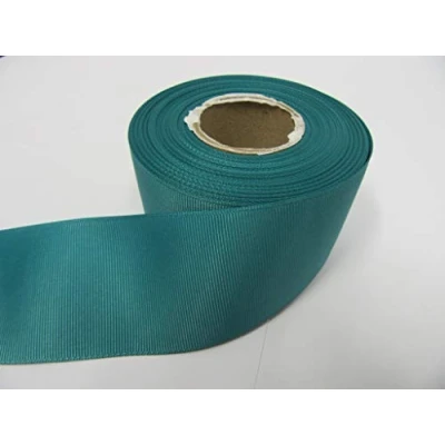 Image of 2 metres of 50mm Grosgrain Ribbed Ribbon Jade Bright Green Double Sided 50 mm 5cm 2&quot; Inch