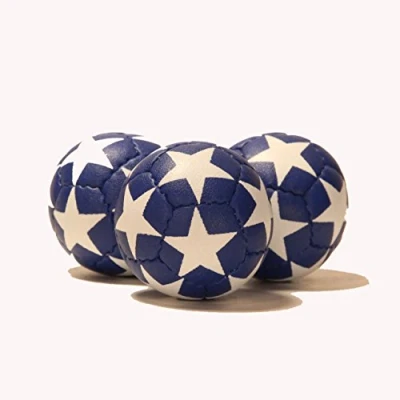 Image of Zeekio Satellite Juggling Ball Set of 3 Millet filled 67mm 125g Great Grip 12 Panel (Blue with White Stars)