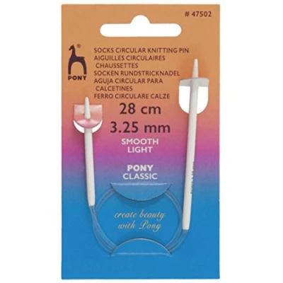 Image of Pony Sock Circular Fixed Knitting Pins 28Cm x 3.25mm