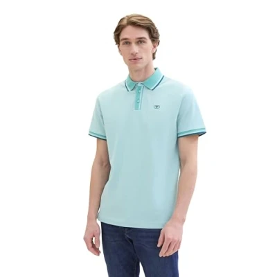 Image of TOM TAILOR Men&#039;s 1040822 Polo Shirt, 35651 Meadow Teal Twotone, M