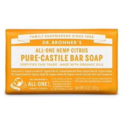Image of DR BRONNER`S PURE CASTILE SOAP BAR 140g CITRUS (3 PACK)