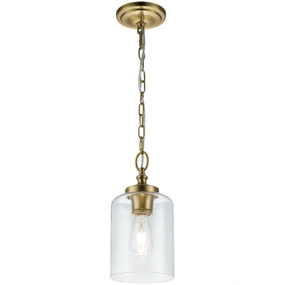 Image of Feiss Hounslow Dome Pendant Ceiling Light Burnished Brass