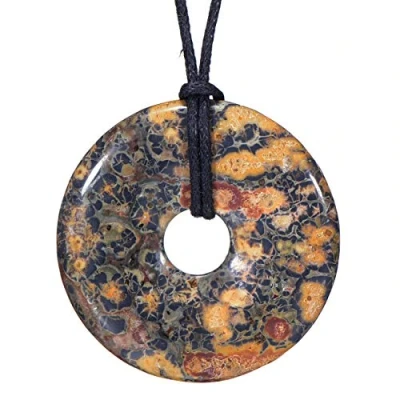 Image of Morella Women&#039;s Necklace 31.5 inch 80 cm Gemstone Donut gem Pendant Aventurine in a Velvet Bag