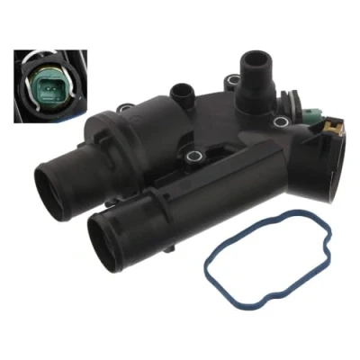 Image of 9657182080 Engine thermostat FEBI BILSTEIN 36037 83C with seal Temperature Switch Plastic FORD: S Max Mk1, MONDEO 4, 4 Turnier