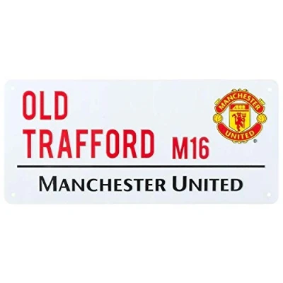 Image of EpochSign Manchester United F.C. Metal Street Sign Old Trafford Stadium Plaque Football 8X12 inches