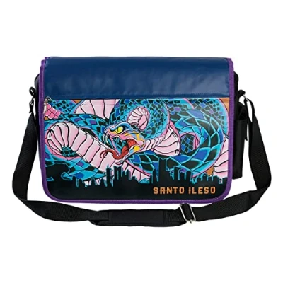 Image of Gaya Entertainment Saints Row Messenger Bag Snake Mural, Blue/Black, S