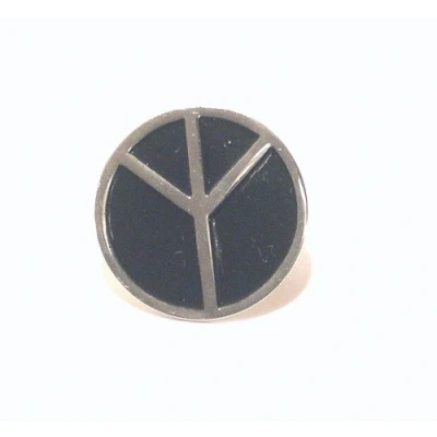 Image of Metal Enamel Pin Badge Brooch Black CND Peace Sign Symbol