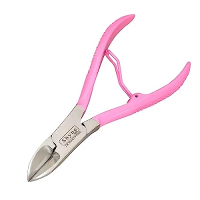 Image of Professional Toe Nail Clipper Cutter Nippers Thick Pink Gripped Handle