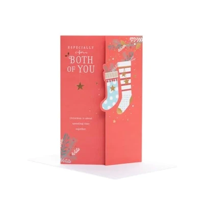 Image of UK Greetings Christmas Card for Both of You Bright Red Design