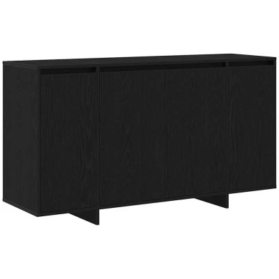 Image of vidaXL Black oak Sideboard Wood veneer 135 x 41 75 cm