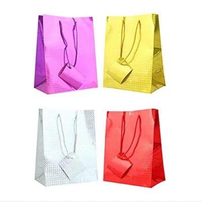 Image of Tallon Holographic Gift Bags (Pack Of 12) (Large) (Red/Silver/Gold/Purple)