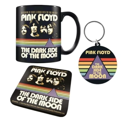Image of Pyramid International Pink Floyd Gift Set (Mug, Coaster &amp; Keychain) Official Merchandise, Premium Ceramic Mug, Coaster, and Keychain, Fans Collectors, for Birthdays or Special Occasions