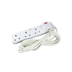 Image of CED 4 Way Extension Lead 13amp 2m Neon White CEDTS4213M