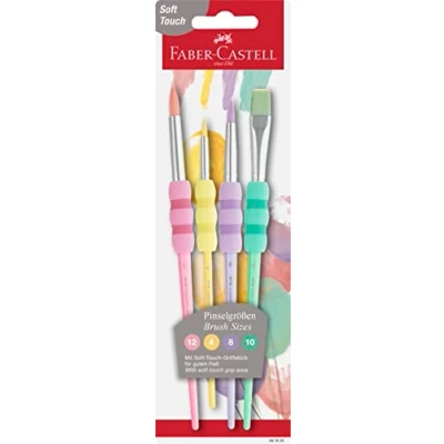 Image of Faber Castell Brush Set of 4 Pastel Soft Grip