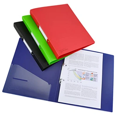 Image of Rapesco 1658 Germ Savvy Antibacterial, A4 2 Ring PP Binder, 35 mm Spine, Assorted Colours, Set of 4