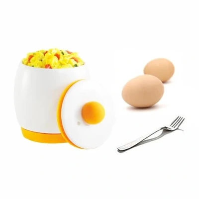 Image of Inovey Microwave egg cooker Portable Design With Lid Instant Scrambled Mini Stew Ceramic