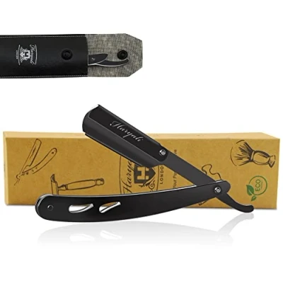 Image of Haryali London Straight Razor Mens Professional Cut Throat Kit Matte Beard Premium Quality Edge Barber Moustache and Body Shaving for Men Women