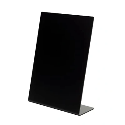 Image of Pack of 10 Deflecto A7 Slanted Chalkboard Menu Signage Black Acrylic Display Sign Countertop