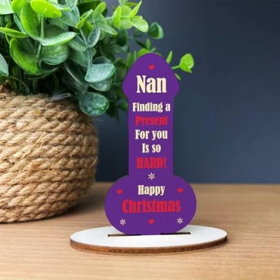 Image of Red Ocean Funny Nan Gifts From Grandchildren Rude For Christmas Novelty Grandparent Wooden Plaque Gift