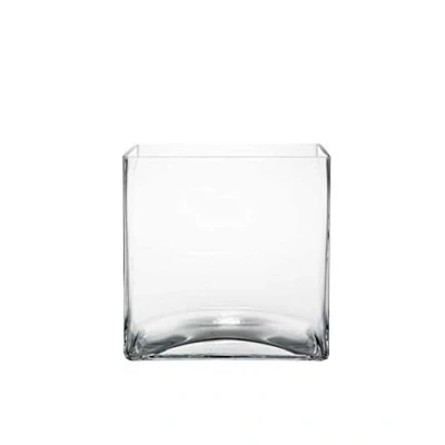 Image of Floralcraft® 18cm Glass Cube Vase Flowers Decorative Centerpiece for Floral Arrangements, Home Decor Wedding Party, Planter Terrarium Candle Holder (Set of 5)