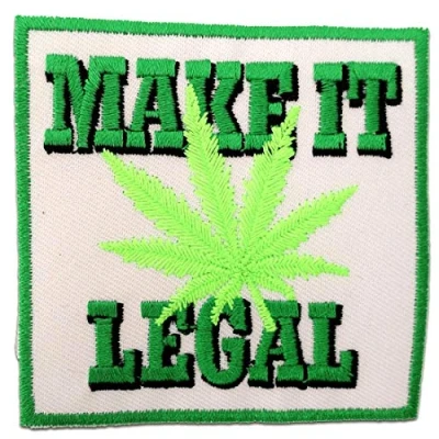 Image of Marijuana Cannabis Weed Make it Legal Iron on Patches Adhesive Emblem Stickers Appliques, Size: 2.76 x inches