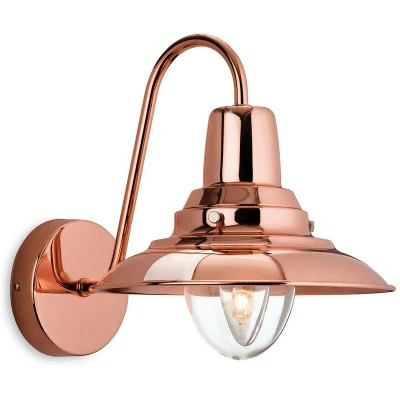 Image of Fisherman 1 Light Indoor Dome Wall Copper, Clear Glass, E14