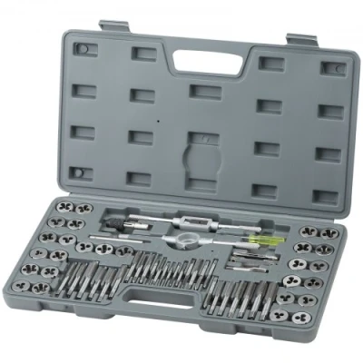 Image of VEVOR Tap and Die Set, 60 Piece Metric SAE Standard, Bearing Steel Taps Dies, Essential Threading Tool for Cutting External Internal Threads, with Complete Accessories Storage Case