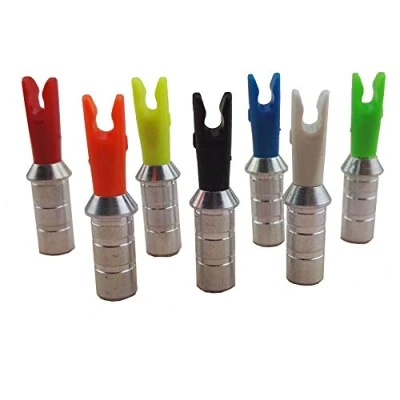 Image of SHARROW 30Pcs Archery Arrow Aluminum Pin Nock and Plastic Nocks for ID 6.2mm Shaft (black)