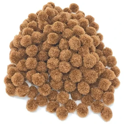 Image of Wedding Touches Brown 10mm Mini Pom Poms Small Fluffy Craft Embelishments (250)