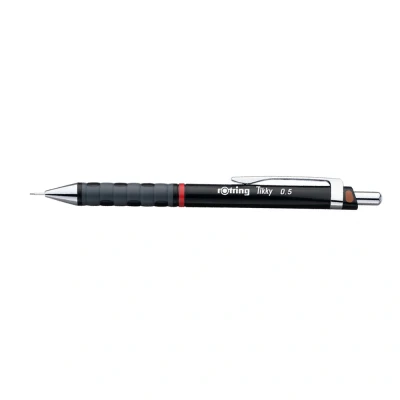 Image of rOtring Tikky Colour Coded Mechanical Pencils 0.5 mm Black Barrel Box of 12