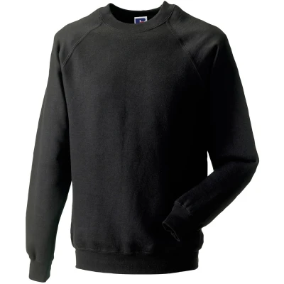 Image of Russell Athletic Mens Spotshield Raglan Sweatshirt (Black) Size Medium