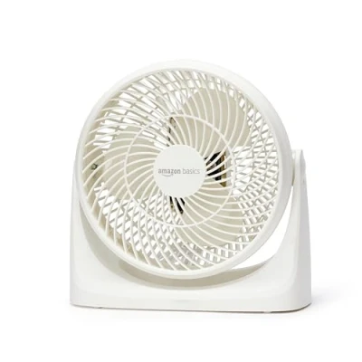 Image of Amazon Basics Portable Desk Fan, 7 Inch Quiet Operation Cooling, 3 Speed Settings, 90 Variable Tilt, 15.49 x 27.3 27.69 cm, White