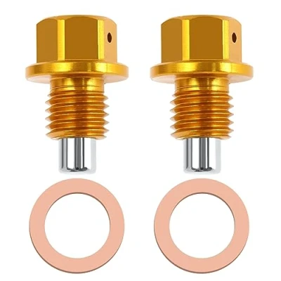 Image of SG Store 2Pcs M12x1.5 Oil Drain Screw Replacement Compatible with BMW E90/ E92/ E93/ E46/ E39/ 318/320/ 325 Aluminium Alloy Sump Plug