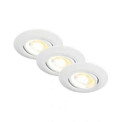Image of Briloner Klira LED recessed light, white, Ø 9 cm, swivelling, 3 units
