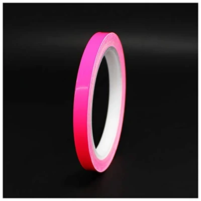 Image of 10 Metre Shiny Decorative Strips for Car, Motorcycle, Boat, Model Making, Silver Chrome, Finest Folia Strips, Side Stripes (Neon Pink, 8 mm Width)