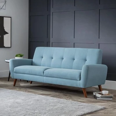 Image of Julian Bowen Monza 3 Seater Sofa Blue Sofas