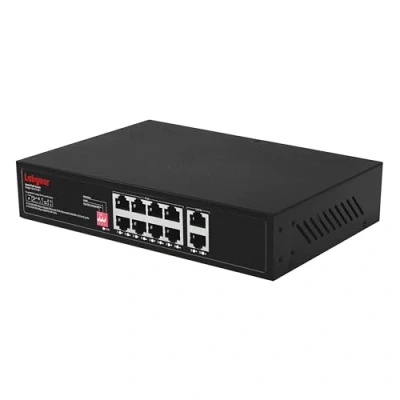 Image of Labgear 8 Port Gigabit PoE Network Switch, 300m Range Unmanaged High Speed Ethernet Splitter Hub with Extended Range, Desktop or Wall Mounted, Durable Metal Housing