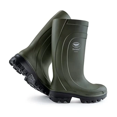 Image of Safety Boots for Men and Women with Steel Toecap Sole, Non Slip, Wide fit, Winter Insulating up to 50 Degrees, Shock Absorbing Heel, Green, UK 11 Mens Size