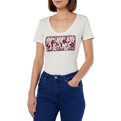 Image of Pepe Jeans Women&#039;s Brandi T Shirt, White (Mousse), S