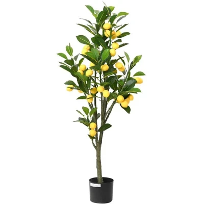 Image of vidaXL Artificial Lemon Tree 136 Leaves 120 cm Green